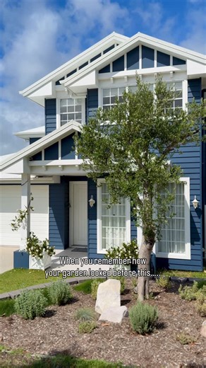 have to say, our front garden is looking so good!. I have always envisioned an old olive tree as the centrepiece, and seeing it come to life has been so special 😍. There is still plenty of growing to do, but it has definitely come such a long way and I am so happy with how it is all coming together 🤗. (Olive tree from @heritageacres_) . . . #beforeandafter #gardentransformation #olivetree | Coastal Hamptons Style