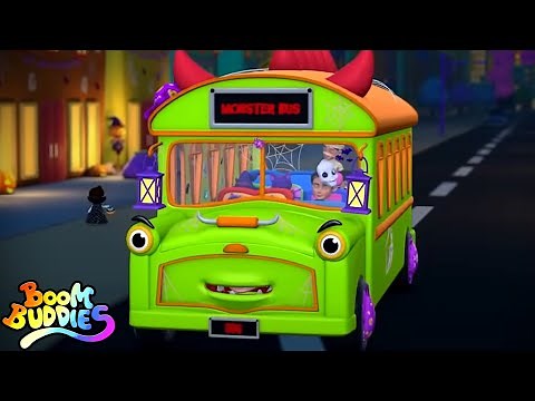 Halloween Wheels On The Bus | Scary Bus | Spooky Nursery Rhymes and Kids Songs for Children