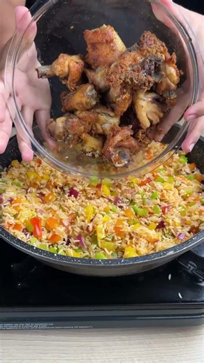 Colorful chicken giblet rice