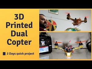 3D Printed Dual Copter DIY homemade Bi Copter Indoor Flight Testing