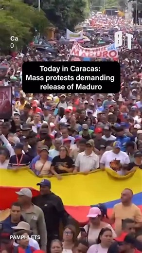 Vote In Or Out 🇺🇸 on Instagram: "Thousands of Venezuelans took to the streets of #Caracas to demand the release of #NicolásMaduro after he was captured by U.S. forces on January 3 during a military operation that removed him from power. Crowds chanted slogans, waved pro-Maduro banners, and rejected what they called a foreign assault on their country’s sovereignty. Demonstrators gathered in the capital’s center near the presidential palace, calling for Maduro and his wife, #CiliaFlores, to be f