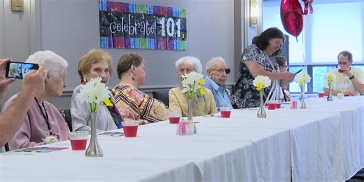 South Bend retirement community hosts 100th birthday party for 9 of its residents