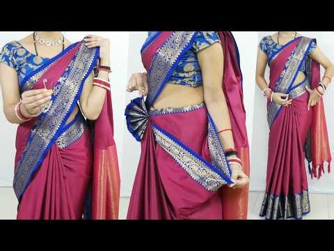 Beautiful Simple saree draping Tutorial for Beginners | how to Make Perfect saree pleats | saree