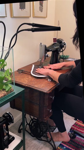 Nothing beats the smooth sound and sewing experience on this 1951 Singer 201. Using a treadle allows me to hear only the machine without a motor to disturb my peace. #vintagesewingmachine #singer201 #treadlesewing #vintagemachinery #1951 #treadletable #allmetal