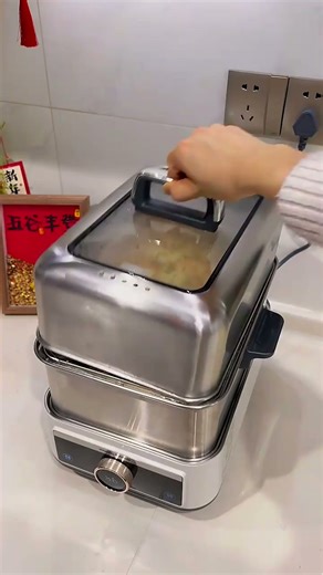 摩飞电器（Morphyrichards）多功能电蒸锅炖蒸煮一体多功能速蒸锅全不锈钢可视家用双层大容量速蒸锅预约保温MR1178 14L 【喷气式 130°高