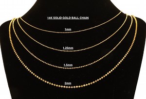Solid 14K Gold Ball Chain Diamond Cut Ball Chain, Dainty Strong Gold Chain Ladies, Chain for Pendant, Ball Necklace 14kt 1mm 1.5mm - Etsy UK