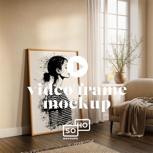 Interior Living Room Video Frame Mockup: Vertical - ISO | DIN Standard - Etsy