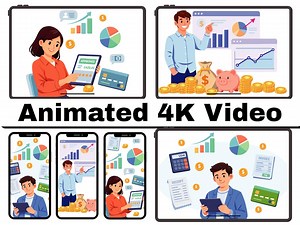 Ensemble d'arrière-plans graphiques 4K Finance Business Motion | Vidéo de boucle d'illustration financière d'entreprise - Etsy France