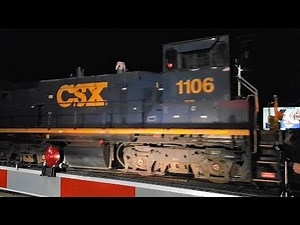 CSX Train With SD40-3 & Rare EMD SW1500 Switcher