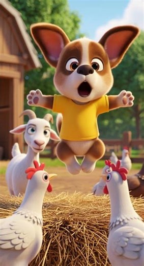 Happy Farm Puppy Sings on a Haystack Exciting Melody for All #puppy #farm #music