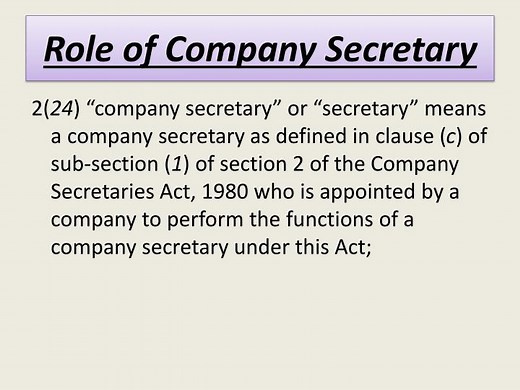 Role of Company Secretary