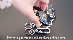 2pcs Key Fob Cover for Tesla Model S/Y/3. TPU Car Key Case Protector with Anti-Loss Keychain，Black