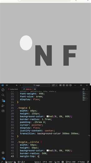 I created this On & Off button using Html & Css #shorts Music: Sweet Surge Musician: VN VideoEditor