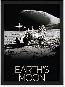 Artery8 NASA Our Solar System Moon Lunar Roving Vehicle Apollo 15 Artwork Framed A3 Wall Art Print