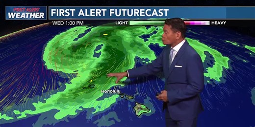 First Alert Forecast: Mostly dry through Tuesday, but kona winds and heavy rain on the horizon