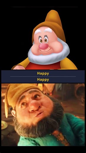 Snow White Animation vs Live Action | Character Comparison #snowwhite #characters