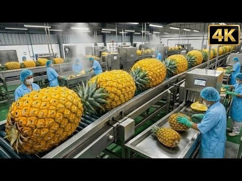INSIDE the Pineapple Factory | How Fresh Pineapples Turn Into Dried Snacks (Full Process