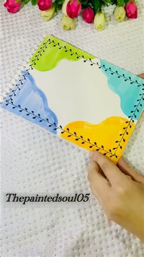 DIY frontpage design for projects 🌈#art #shorts #borderdesign #satisfying #youtube #drawing #diy