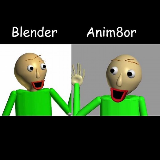 Blender and anim8or animation comparison