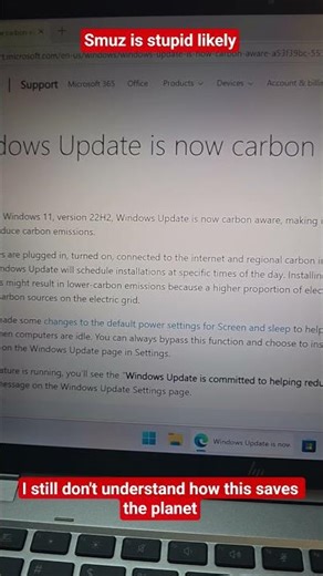 using Windows update is saving the planet by reducing carbon emissions... I'll just agree