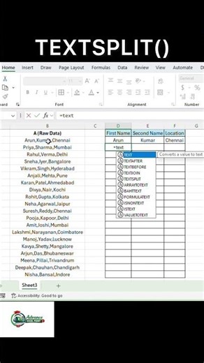 TEXTSPLIT in Excel 🔥 Split Data Instantly in Seconds! #ExcelTips #Excel #ExcelTips #textsplit