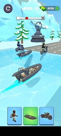 Shape Transform: Army Vehicle Level 037 Funny Race Gameplay #shapetransform #armyvehicle #shorts