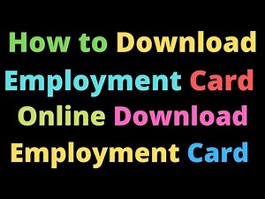 how to download employment card online | employment card download