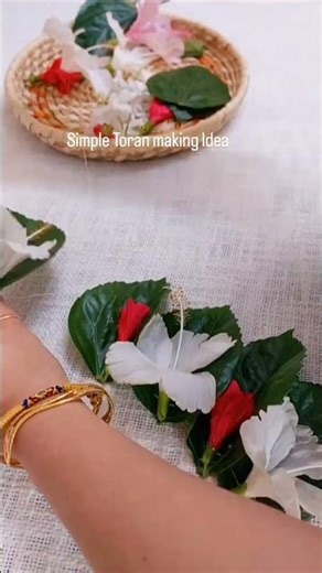 DIY Toran in 5 Minutes 😱 Easy Home Decoration Idea 🌸#ToranMaking#DIYToran #HomeDecoration #DIYDecor
