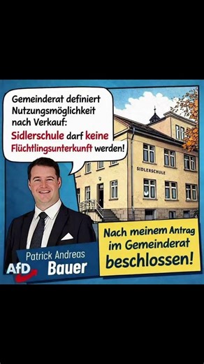 Sidlerschule wird nach Verkauf keine Flüchtlingsunterkunft! 🇩🇪👍