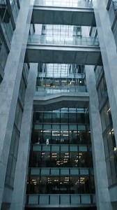 Download A view of the inside of a building with many windows for free