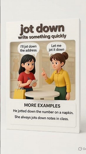 Phrasal Verb: JOT DOWN | Meaning & Examples | English Vocabulary Lesson 📝✍️