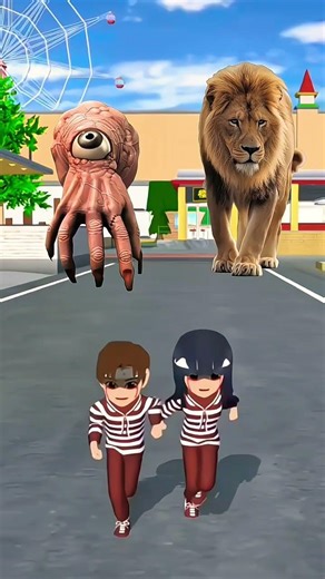 Father Sleeping, Mother Busy on Computer | Child Falls from Roof | Sakura School Simulator #shorts