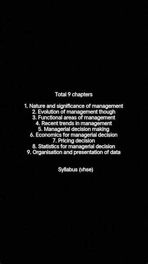 This is the contents / chapters of the subject Management of 1st year VHSE students