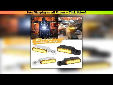 2Pcs Motorcycle LED Mini Turn Signals 12V Motorcycle Scooter Handlebar Indicators Lights Blinker