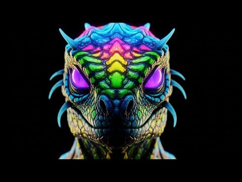 Ultra Realistic Alien Reptile - 3D Fantasy Hologram Animation