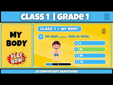 Class 1 EVS Quiz – Chapter 2 My Body | 30 MCQs with Answers | NCERT Class 1 EVS Quiz for Kids