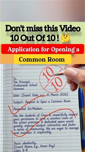 Application for Opening a Common Room | Request Letter to Principal | Easy Format