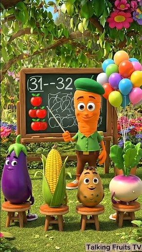 Learn Numbers 30–40 with Teacher Carrot 🥕 | Fun Counting Cartoon for Kids #Shorts