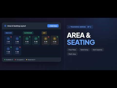 FinixoDine Area & Seating Setup – Create Floors, Add Tables & Manage Capacity