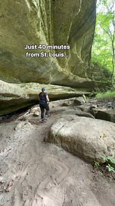 Can you believe these caves?! Kress Farm Garden Preserve Address: 5137 Glade Chapel Road, Hillsboro, MO 63050 🎟️ Free admission ⏰ Hours are typically 9am-3pm, but it is run by volunteers, so call ahead of time to be sure. It is a little bit of a drive (located in Hillsboro), but this is one of my favorite trails which ends at a cliff cave!! There are five family-friendly trails here. The one-mile blue trail (clips shown in the reel) starts by the pavilion. It is an unpaved trails that is not st