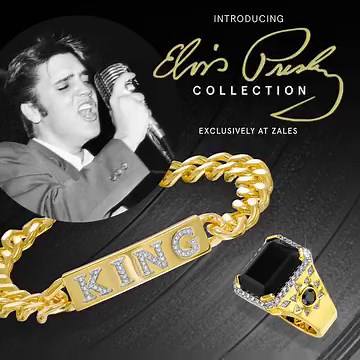 Shop the Elvis Presley Collection exclusively at Zales, inspired by the King of Rock'N'Roll. https://bit.ly/3lGBfdf #ElvisPresley #Zales #Rock'N'Roll #Diamond #Jewelry #Bling | ELVIS PRESLEY