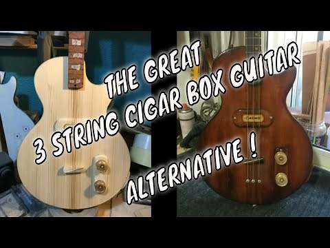 Making A 3 String Guitar//Cigar Box Guitar Build//Les Paul Junior.