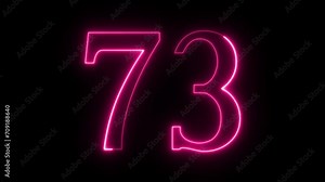 Number on Neon loop animation. frame video 4K shiny number, Neon Number Burning Effect, Count Number