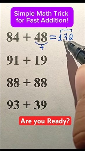 Simple Math Trick for Fast Addition! 🧮