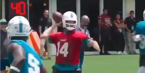 Ryan Fitzpatrick Is Now Completing Sick No-Look Passes At Dolphins Practice (VIDEO)