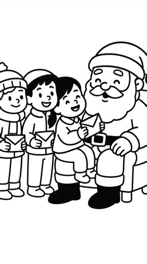 Santa & Kids Christmas Coloring Book | 20 Fun Printable Pages for Kids - Etsy