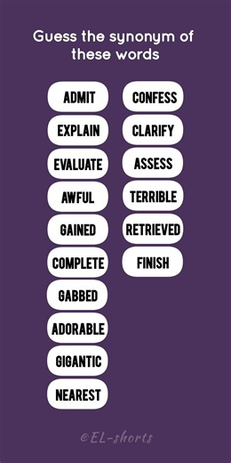 Do You Know the Synonym of These Words?