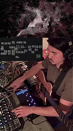 IMBUED midi data from the Godin being sent to a particle system in touchdesigner with velocity controlling different parameters #touchdesigner #livevisuals #modular #particles