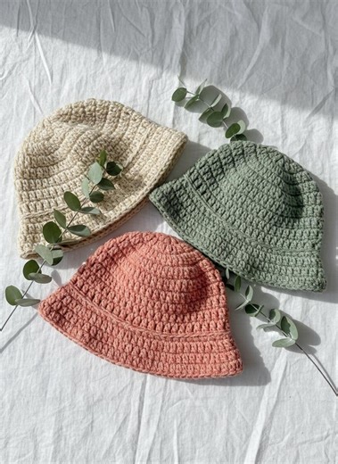 Boho Bucket Hat Crochet Pattern PDF - 5 Sizes Toddler to Adult, Easy Beginner DIY Summer Digital Download - Etsy