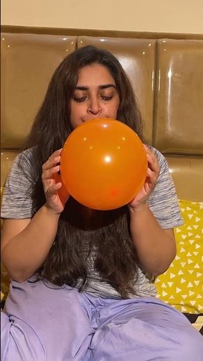 ASMR Girl Blowing a Beautiful Balloon 🎈 Satisfying Blow Up #shorts